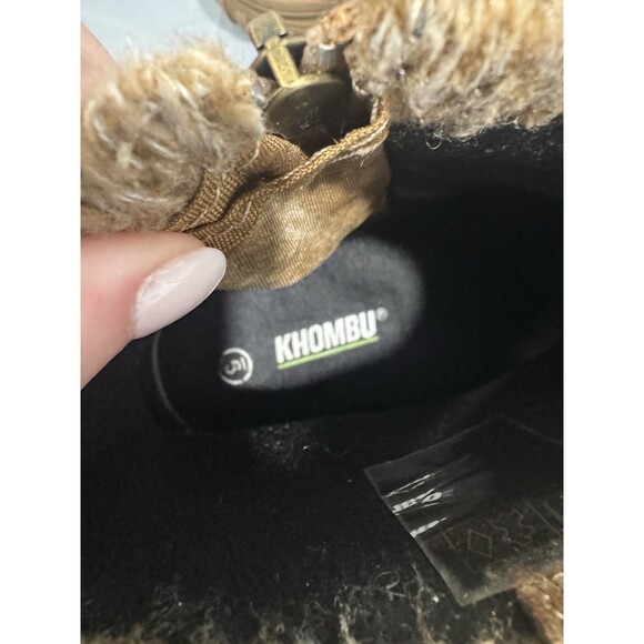 Khombu Women’s Tan Suede Ankle Boots Sweater Cuff Winter Boot Size 9 - Picture 6 of 8